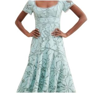 By Anthropologie Chic Lace Midi Dress in Soft Blue